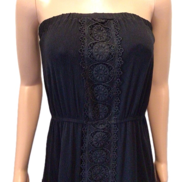 J For Justify Juniors Plus Black Boho Embroidered Strapless Dress Size 2X - Picture 4 of 6